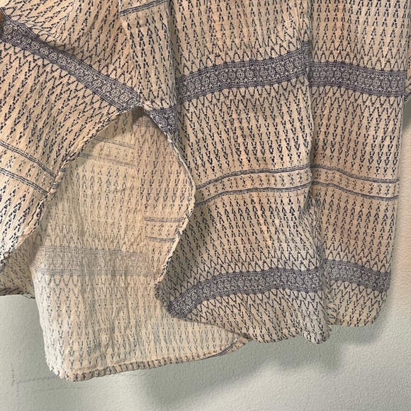 Anthropologie Maeve Yarn Dyed Blue White Boho Button Down Lena Tunic Size XS - Picture 8 of 16